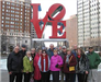 Seniors in Front of Love Sign in Philadelphia