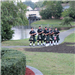 Bagpipe Players Walking Toward Ceremony