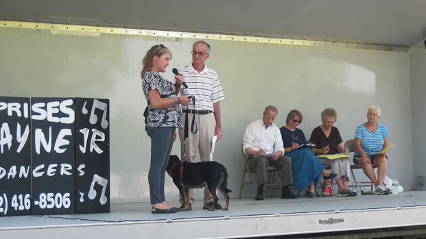 Dog and Owner on Stage