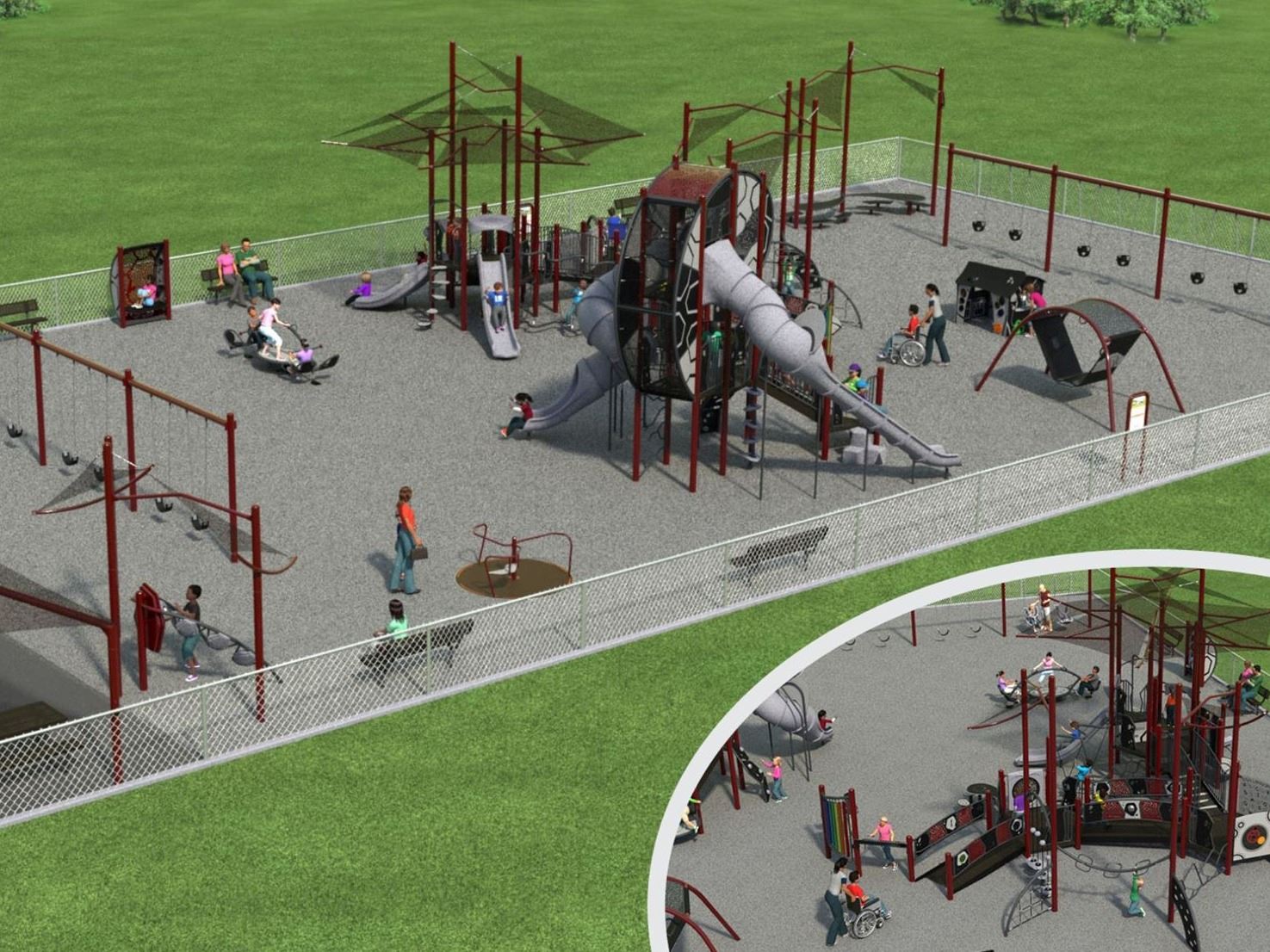 Volunteer Memorial Park Playground Rendering